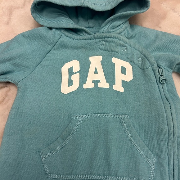 GAP Kids Cozy Light Blue Hooded Outfit 3/6 month - Picture 2 of 5